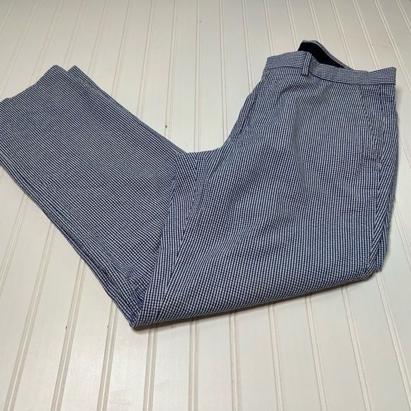Nautica Golf Gingham Check Pants Men 36 X 32 Blue White Cotton. 496 - Picture 1 of 3